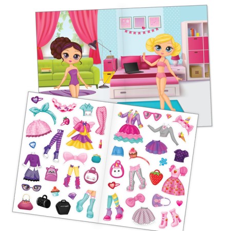 Stickers reusable set "for girls", 3 pcs., A4 format-1