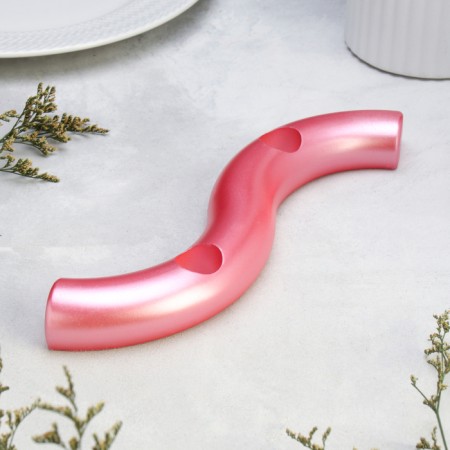 Summary "Waves" for two candles from gypsum, 25x6x3cm, pink-1