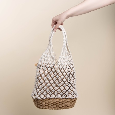 Women's bag SL Home, manual weaving, cotton, 27 × 48 cm-7