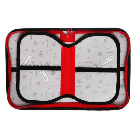 Penal 3 sections, tab inside, 140 x 210 x 40 mm, fabric, calligrata top block "ANime sneakers"-5