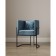 Armchair "Luna", 60 × 64 × 77 cm, blue color, black frame