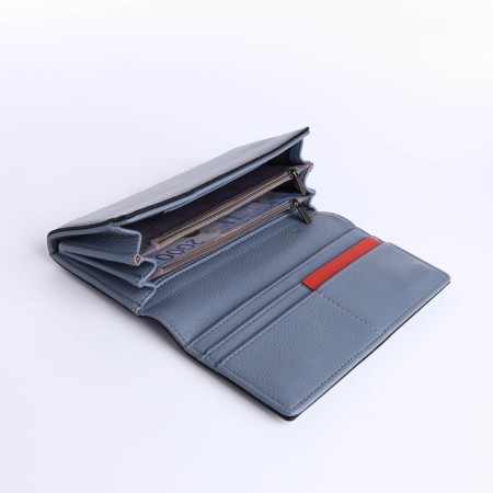 Women's wallet on magnet, blue color-3