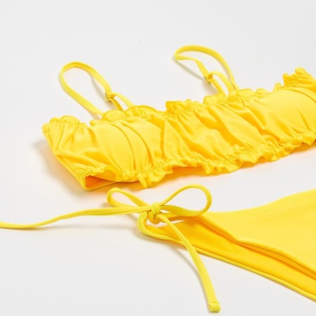 Women's swimsuit with a top bando minku yellow color, size 44-6