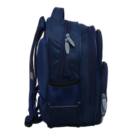 School backpack, 36 x 23 x 13 cm, ergonomic back, calligrata n "Hakki", blue-12