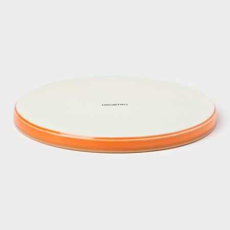 Porcelain plate with a magistro "Cerera" side, d = 20 cm, color orange color-2