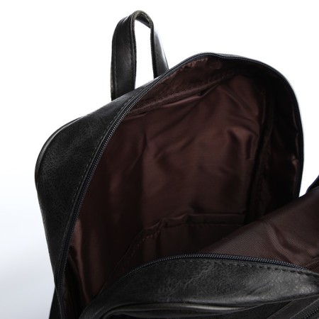 Male backpack on a zipper, 2 outer pockets, color gray color-4