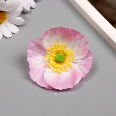 Budon on the leg for decoration "Rudbeckia white-pink" 6.5x6.5 cm