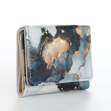 Women's wallet on the button, gray color