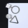 Earrings with mother -of -pearl "Magic" geometry, white color in silver