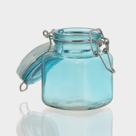 Glass jar for spices with a crooked castle "Square", 100 ml, 5.5 × 8 cm, color mix-3