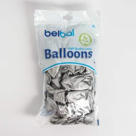 Latex ball 14 ", chrome Glossy, silver, set of 50 pcs.-1
