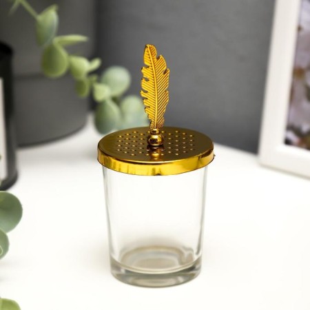 Glass of Glass for 1 candle "Peep" gold 11x5.5x5.5 cm-1