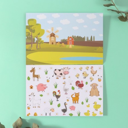 Stickers in the book "Animals" + 5 backgrounds 20.7x14.2 cm-5