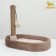 A bed with a cloth "Pijon", oval, 55 x 36 x 47cm, fluffy fur, jute, brown