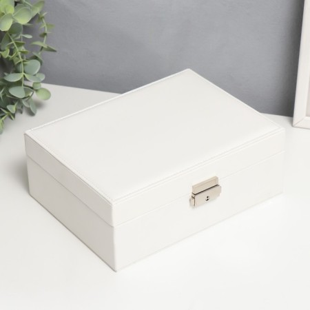 Casket to the leatherette for jewelry "White matte" 8.7x23x17.5 cm