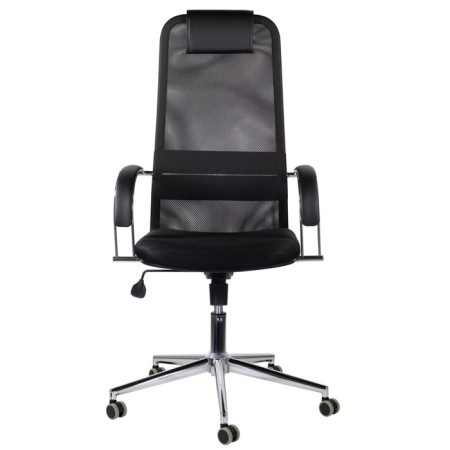 Armchair for the head of Brabix Pilot EX-610 CH Premium, chrome, fabric-plot, black-1