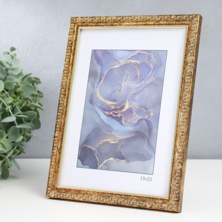 Photo frame Plastic "Kame" 15x21 cm, aged gold-2