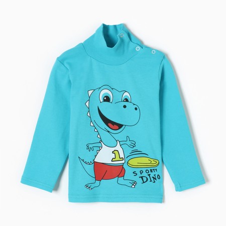 Turtleneck for boys, turquoise color, height 104 cm