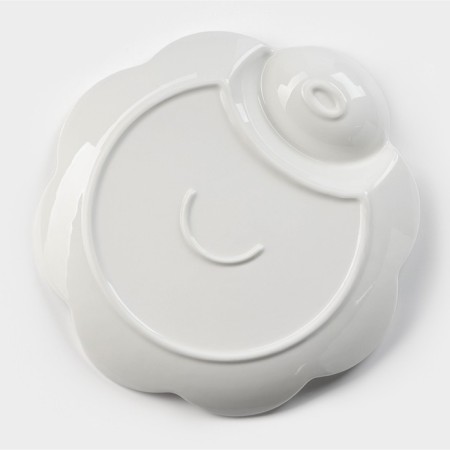 Ceramic share "Butterfly", d = 25 cm, white color-3