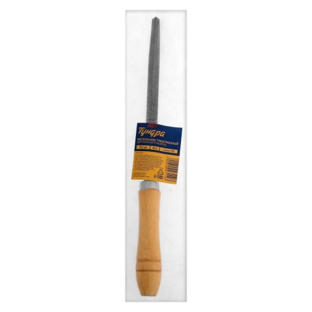 Tundra file, trihedral, steel U10, wooden handle, No. 2, 150 mm-3