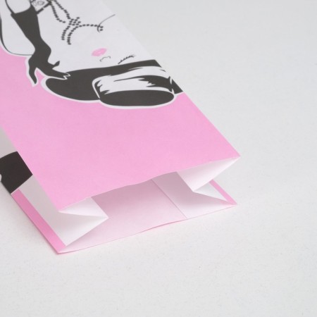 Single -layer "Lady" package, craft, pink, 100 x 60 x 260 mm-2