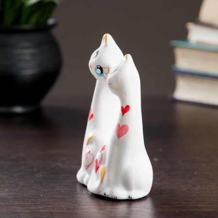 Figure "Cats Lovers" White 5x9x11cm-1