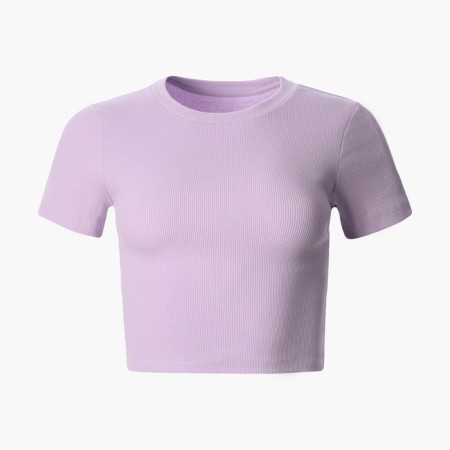 Women's T -shirt shortened, lavender color, size 42 (s)-4