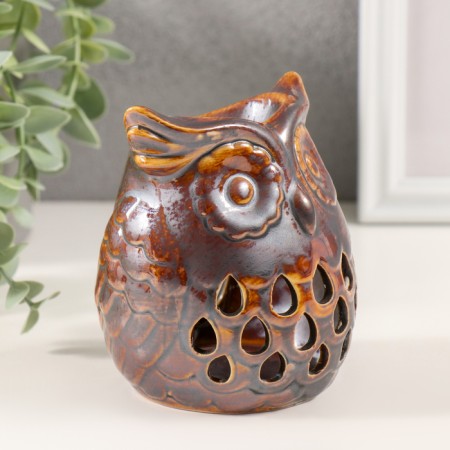 Aroma lamp ceramics "Filin. Droplets" Brown 7.5x8x10 cm-1