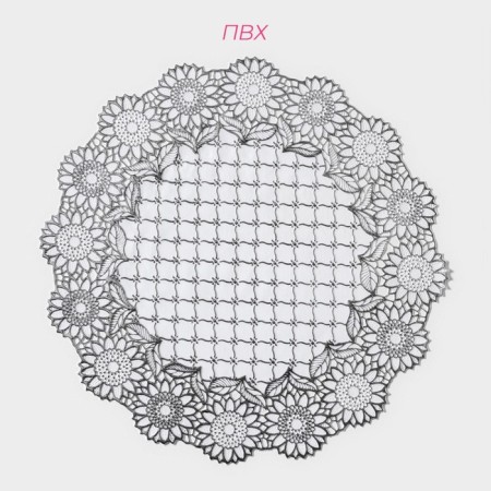 A set of openwork shade "Blooms", 4 pcs, 30 × 30 cm, silver color-1