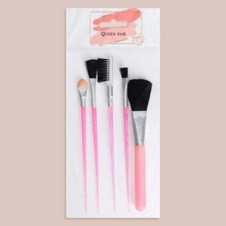 A set of makeup brushes, 5 objects, pink color-4