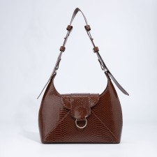 Women's bag with lightning, brown color