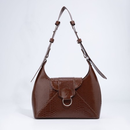 Women's bag with lightning, brown color