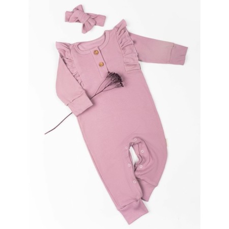 Children's overalls with ruffles fashion, height 56 ​​cm, pink color-4
