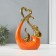 Souvenir ceramics "Elephants with heart. Abstraction" Orange with gold 7x18.5x25.5 cm