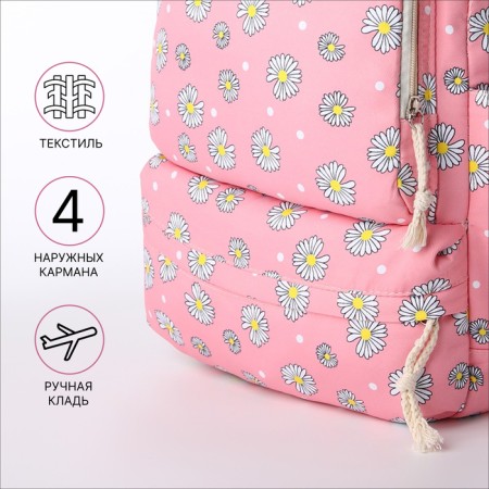 A backpack with a zipper, bag, cosmetic bag, pink color-2