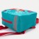 Baby backpack on a zipper, a reflective strip, turquoise color