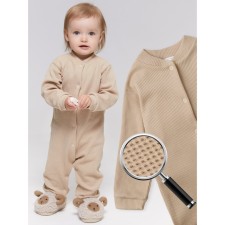 Комбинезон детский Amarobaby Waffle, рост 68 см, цвет бежевый