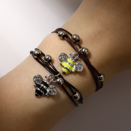 Bracelets "Demetrons" bees, black-brown color, l = 12.5 cm-1