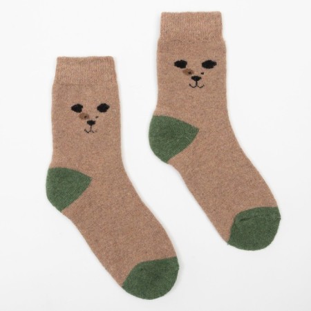 Socks children's woolen terry "dogs", color mix, size 16-7