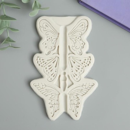 Mold Silicon "Three butterflies" 3 objects 0.6x8x12.5 cm