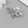Artificial plant for creativity "Round leaves" 1 bouquet = 6 branches silver 13 cm