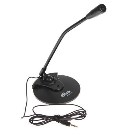 Microphone Ritmix RDM-115, on a stand, connector 3.5 mm, cable 1.5 m
