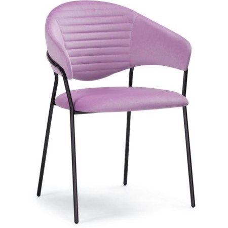 Chair on the metal frame Runso metal/velor, black/purple 57x56x82 cm