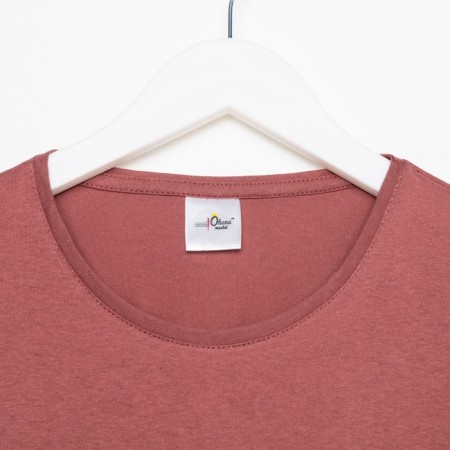 T -shirt male print, brick color, size 46-4