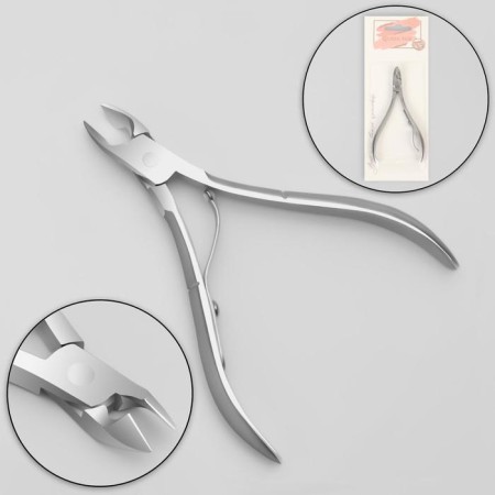 Manicure nippers, 9.5 cm, blade length - 7 mm, on blist, silver color-2