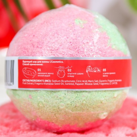 L’ Cosmetics bathtubs "strawberries" with foam, 130 g-5