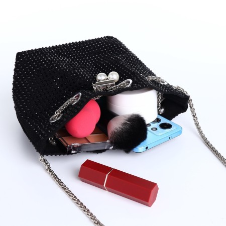 Female bag on a puff, black color-10