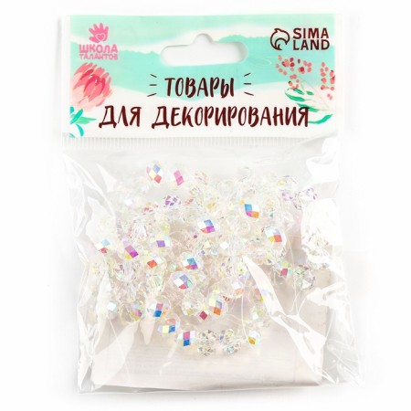 Glass beads, set 72 pcs., Size 1 pc. - 8 mm, white color-6