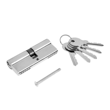 Cylinder mechanism, 80 mm, English key, 5 keys, chromium color