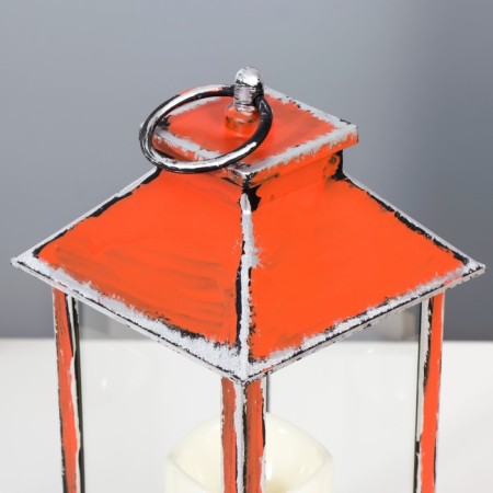 Nightlight "lantern with a candle" LED from batteries 3HAAA Red 14x14x29.5 cm Risalux-4